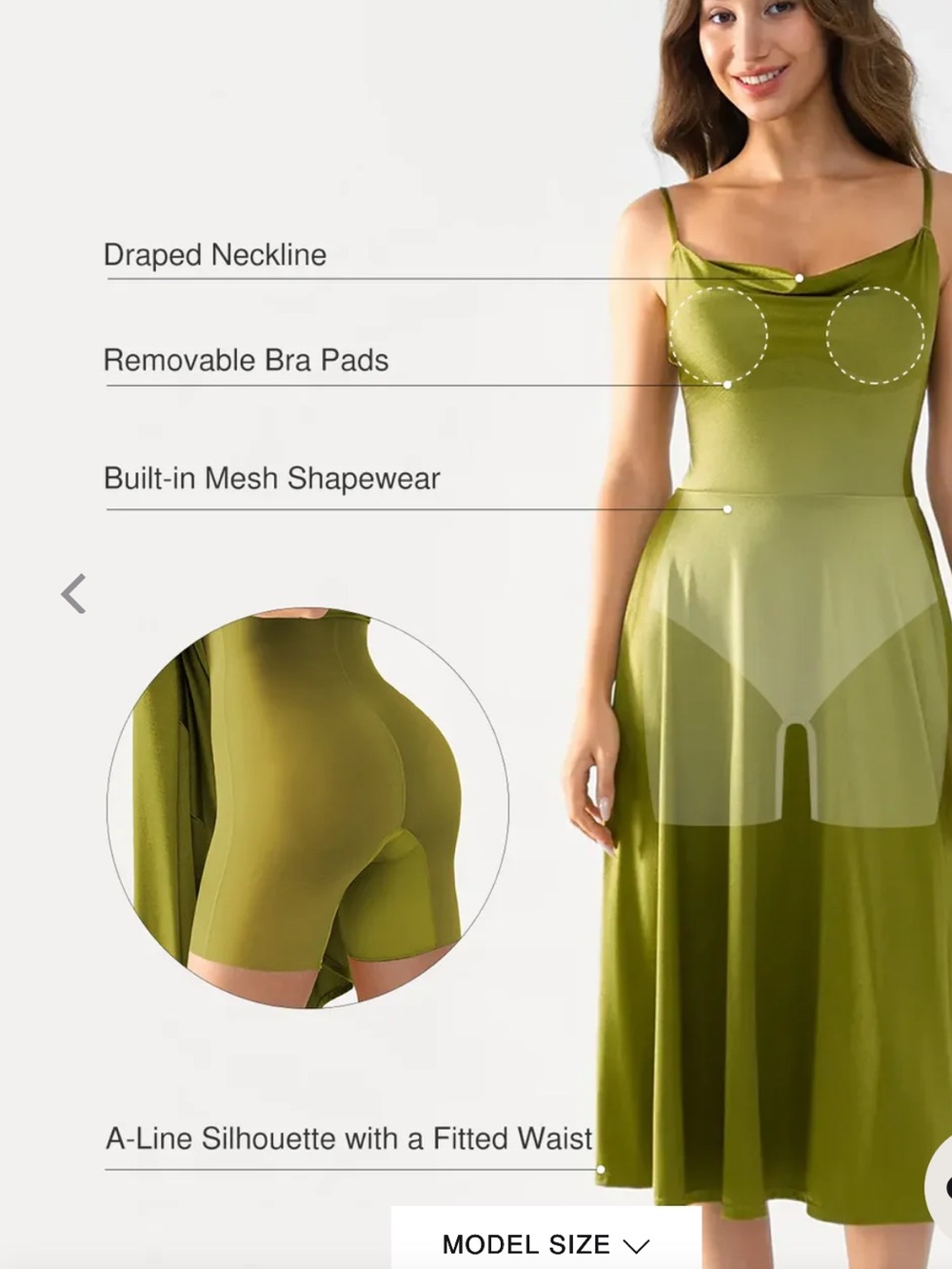 Nwt Popilush Shapewear Strappy Cowl Neck Fit & Flare Maxi Dress